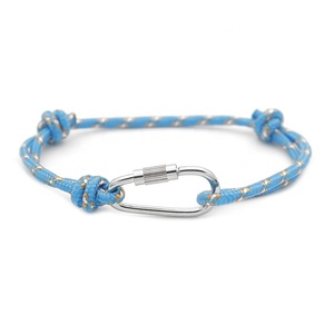 Bracelet en corde de nylon avec crochet d'ancrage personnalisé de haute qualité, bracelet à mousqueton fait à la main, bracelets en corde de nylon énergétiques à la vente - Product Image 4