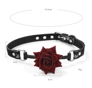 Juguetes sexuales para adultos SM: Cinta de silicona con encaje, bola perforada, tapón bucal de rosa, instrumento de tortura para entrenamiento de esclavas femeninas - Product Image 6