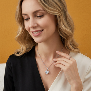 Collier pendentif ruban solitaire en diamant de laboratoire or luxueux, bijou raffiné, cadeau pour elle, accessoire charmant et étincelant - Product Image 6