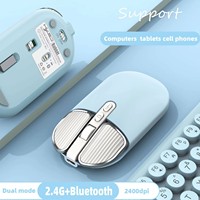 Usine 2.4G + BT souris de jeu double mode Portable sans fil et Rechargeable silencieux roue de défilement en métal sans fil pour ordinateur portable