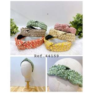 Diadema con nudo en forma de flor, accesorio para el cabello de algodón elástico multicolor para mujer, estilo informal a la moda - Product Image 1