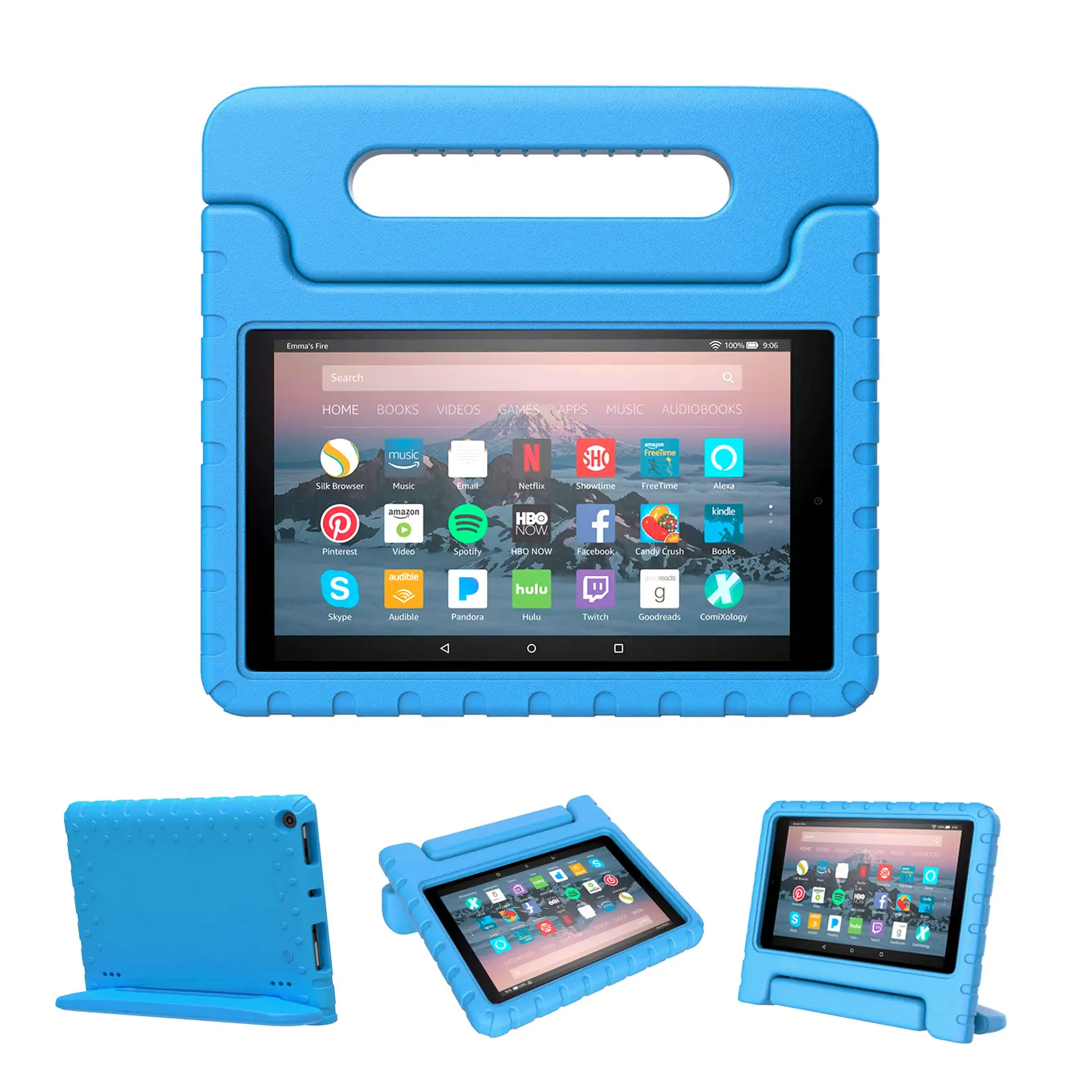 Kids Case for Amazon kindle fire HD 8'' 2018 / 2017 / 2016 with Handle Stand Lightweight