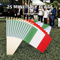 Bandera de Mano Personalizada al por Mayor, 100% Poliéster, Impresión Digital, 5x8 Pulgadas, Diseño de Coche Italiano, para Desfiles, Eventos, Uso en Exteriores