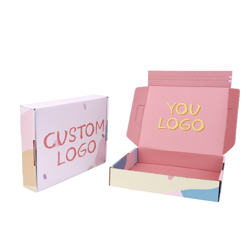 Custom Printed Logo Self-adhesive Zip Lock Postal Mailing Mailer Boxes Corrugated Box Packaging Tear Strips Shipping Boxes