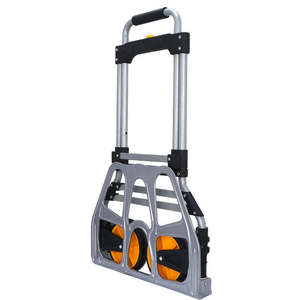 Oem Odm Custom Powder Coated Steel Folding Platform <b>Trolley</b> 10 Inch Air Filled Wheels For Warehouse Moving Smooth Rolling Action - Product Image 2