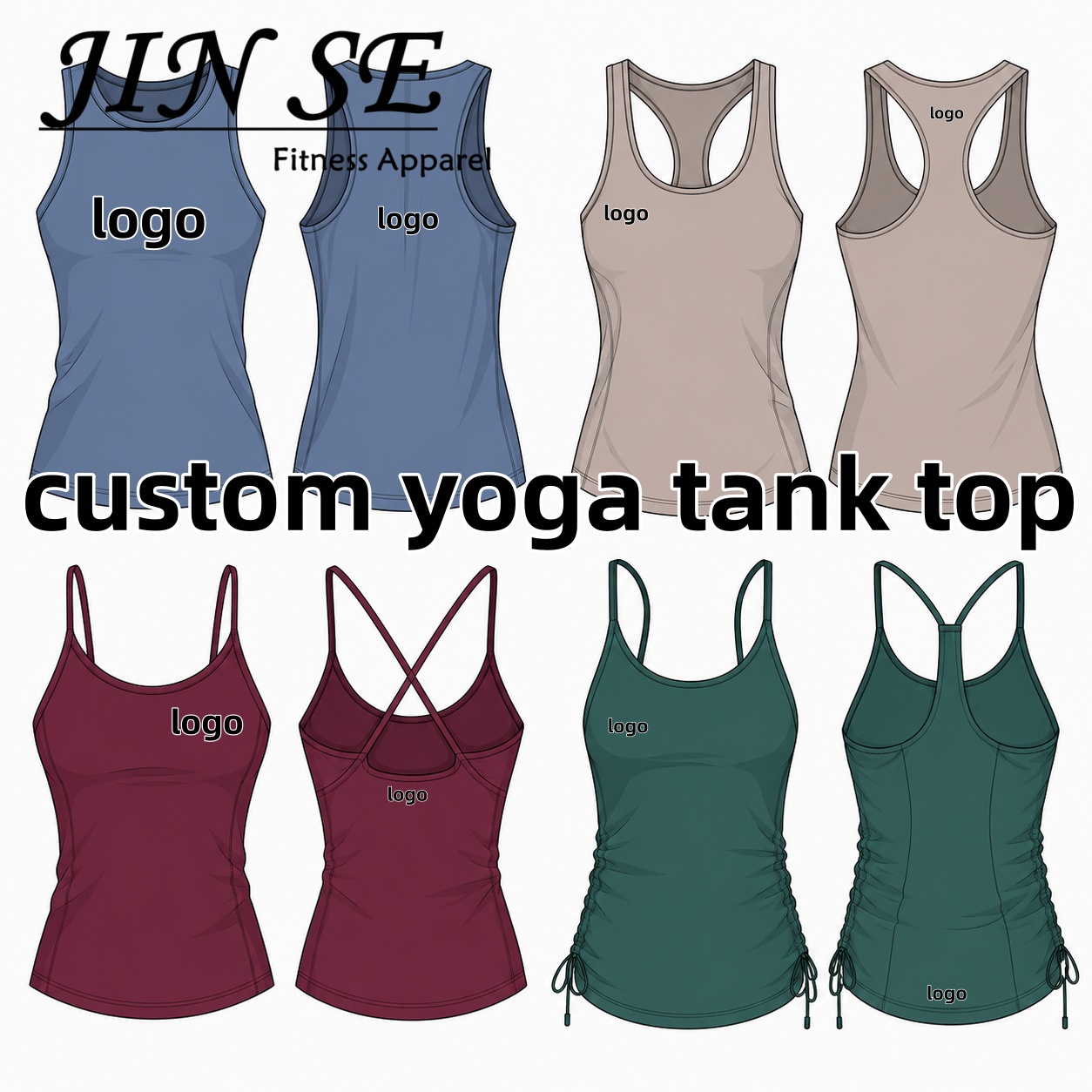 Wholesale OEM Brand Design Yoga Tank Top Quick Dry Cross Strap Ruched Drawstring Slim Fit Waterproof Activewear Vest for women