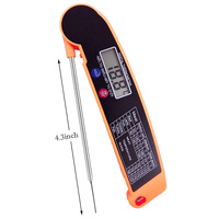 Termometer Barbekyu Lipat Ultra Tipis untuk Dapur, Termometer Daging Barbekyu untuk Memasak dan Memanggang
