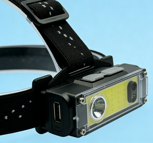 Lampe frontale <span class=keywords><strong>LED</strong></span> confortable, <span class=keywords><strong>rechargeable</strong></span> par USB, étanche IP65, faisceau réglable, <span class=keywords><strong>bandeau</strong></span> respirant, design léger pour un port prolongé - Product Image 5