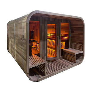 ساونا خارجية حديثة صغيرة الحجم تعمل بالحطب والأشعة تحت الحمراء مع حجر ساخن لـ 4 أشخاص - Product Image 4