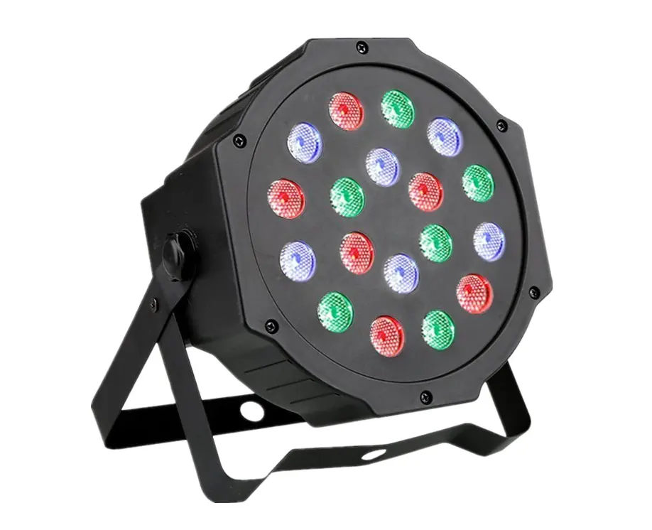 Luz de lavado profesional para boda, foco plano delgado de 18x3W, DMX, LED, plano, para DJ, Uplight, 18 Uds.