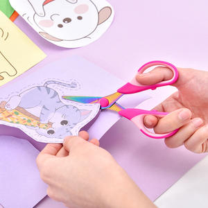 Ensemble de ciseaux à papier en acier inoxydable 5 7 8 pouces, manche rose plaqué titane, outils de découpe pour le bureau et l'artisanat - Product Image 2