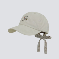 Gorra de Béisbol con Lazo Bordado de Dibujos Animados, Unisex, Primavera-Verano, Protección Solar, Transpirable, Impermeable, con Visera que Favorece el Rostro