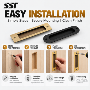 Modern Design Furniture Hardware Door Pull Handles Sliding Door Recessed Handle for Kitchen Cabinet Door - Product Image 5