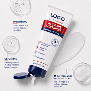 Pommade réparatrice au pétrolatum à marque privée, spécialisée pour peaux sèches et rugueuses, hydratation quotidienne, confort et lissage, soin multi-zones - Product Image 2