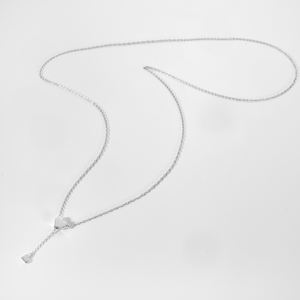 פומיי סטרלינג כסף 925 שרשרת קסם לב פשוטה עם כדור הזזה מתכווננת סיליקון מרופדת החלקה אהבה שרשרת לב - Product Image 3