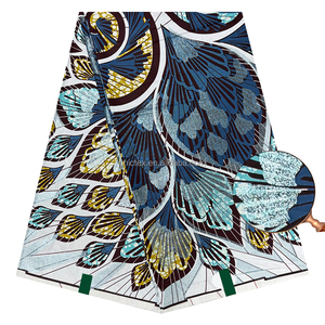 Dernier modèle de <span class=keywords><strong>tissu</strong></span> africain <span class=keywords><strong>en</strong></span> coton 100% de haute qualité, Super Flash Wax Grand Wax avec paillettes, imprimé Capulana pour robe - Product Image 3
