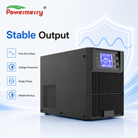 Powermerry C3K 3kVA Onduleur en ligne à onde sinusoïdale pure monophasé, batterie sans entretien, pour équipement informatique de bureau et réseau, petit modèle