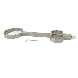 Nero imperatore nuovo in acciaio inox collo a mano trattenuta per uomini <span class=keywords><strong>e</strong></span> donne sesso manette giocattoli per adulti all'ingrosso - Product Image 5