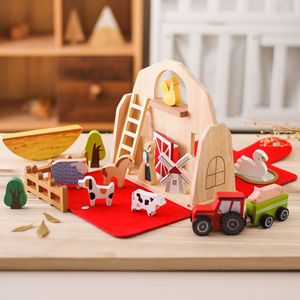 Jouets de ferme en bois pour enfants, blocs de construction à empiler, jouets éducatifs pour bébés, démontage et assemblage - Product Image 2