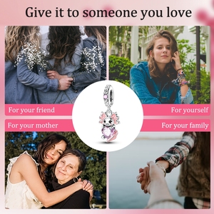 Charm <span class=keywords><strong>pendentif</strong></span> <span class=keywords><strong>salamandre</strong></span> rose mignon en argent avec bijoux de mode en zircon pour cadeau de fête pour enfants et femmes - Product Image 6