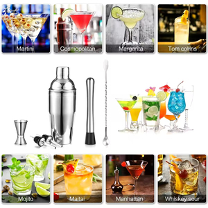 6 Piece Cocktail Shaker Set <b>Bar</b> <b>Tools</b> Stainless Steel Cocktail Shaker Set Bartender Kit <b>Bar</b> Accessories - Product Image 4