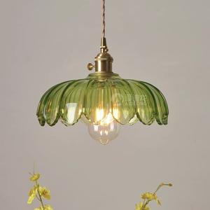 Lámparas de Techo Retro de Vidrio Verde, Estilo Nostálgico de la Era República de Shanghái Antigua, Lámparas Colgantes - Product Image 3
