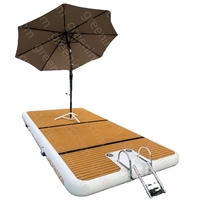 Plateforme de ponton gonflable verte en Drop Stitch, dépliable, pour yacht et jet ski