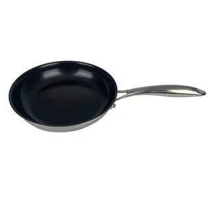 KFCC 12cm Mini Poêle En Céramique Lave-Vaisselle Antiadhésive Oeuf Omelette Steak Poêles Avec Poignée En Acier Inoxydable