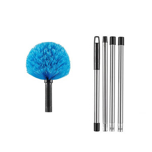 Plumero de telaraña con poste de extensión, cepillo de telaraña y kit de plumero de ventilador de techo para limpieza, poste telescópico de aluminio con mango de 5 pies - Product Image 1