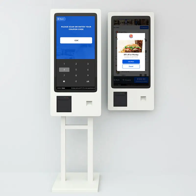 21.5 Inch Interactive Self Service Payment Kiosk Automatic Touch Screen Kiosk Self Ordering Machine for Restaurant