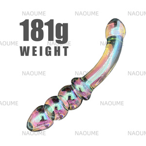 Tapón <span class=keywords><strong>Anal</strong></span> plateado de vidrio de mano para mujer, consolador de doble cabeza, tapón <span class=keywords><strong>anal</strong></span>, masturbación SM, Juguetes sexuales para adultos para hombres y mujeres - Product Image 3