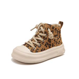 Nouvelles chaussures montantes décontractées en coton épais à motif léopard pour enfants, garçons et filles, collection automne-hiver - Product Image 5