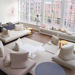 Canapé sectionnel compact moderne et minimaliste, ensemble créatif sans dossier, sièges légers avec dossier mobile en tissu <span class=keywords><strong>pour</strong></span> salon - Product Image 5