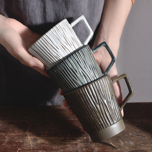 Japanese Retro Personality Coarse Pottery Cup Large Capacity <b>Ceramic</b> <b>Mug</b> for Home and Office for Original Design - Product Image 2