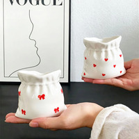 Mug en céramique élégant et unique en forme de pochette, imprimé mignon, 220 ml, style sac, pour café, usage quotidien domestique