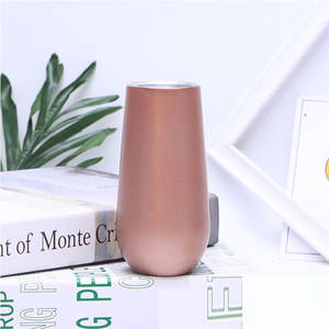 Flûtes à champagne thermos multicolores, gobelet à vin en acier inoxydable sans tige, 6oz, 180ml, offre spéciale - Product Image 1