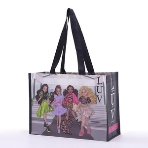 Custom Reusable PP Woven Strong Tote Bag Recyclable Cartoon Pattern Promotional Shopping Bag Cheap Custom Logo & Color