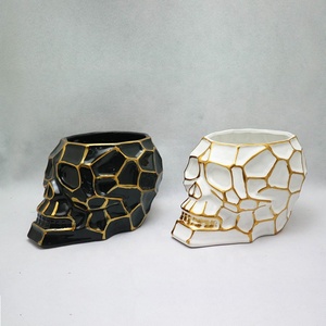 Có Thể Được Tùy Chỉnh Màu Sắc Khác Nhau Và Phong Cách Halloween Gốm Hộp Sọ Sọ Nồi Cho Hoa - Product Image 5