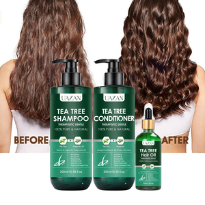 Champú y Acondicionador de Aceite de Árbol de Té con Vitamina C Orgánica OEM de Fábrica, Mascarilla Capilar <span class=keywords><strong>para</strong></span> Limpiar, Controlar la Grasa, Reparar e Hidratar - Product Image 1