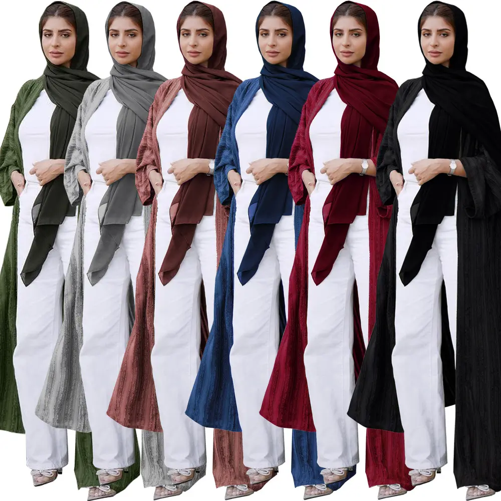 Wine Red Embroidery Dark Pattern Abaya Robe abaya women muslim dress turkey