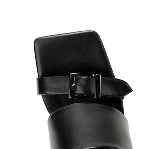 Sandali Donna Sexy con <span class=keywords><strong>Tacco</strong></span> Alto e Punta Quadrata, Neri, con Cinturino e Fibbia, Antiscivolo, Vendita all'Ingrosso - Product Image 6