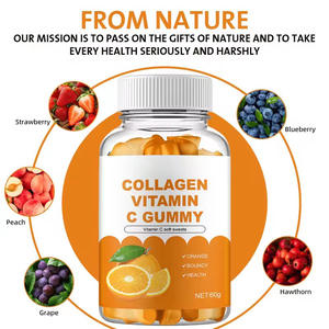 ויטמין C קולגן גומי להבהרת העור, זוהר וקורן, תוסף תזונה לנשים לשיפור השיער, העור והציפורניים - Product Image 4