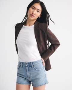 LE DUO Pantalones cortos de cintura alta para mujer, pantalones cortos informales con dobladillo deshilachado y bolsillos - Product Image 3