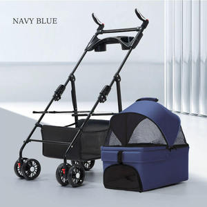 Bán Buôn Sang Trọng Xách Tay Lớn Có Thể Gập Lại Vật Nuôi Xe Đẩy Trong Suốt Oxford Chất Liệu Thanh Lịch Thời Trang Cho Ngoài Trời Sử Dụng Mèo Chó - Product Image 3