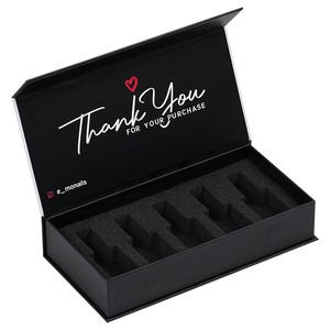 Custom Gold Foil Logo Magnetic Closure Nail Polishes Packaging Box With Foam Insert