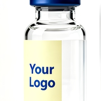 Peptidde pour Trene Vial Label Plastic Tray Red Cross Symbol Hot Stamped Embossed Peptidde Powder Small Glass Bottle