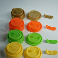 Vasos Desechables de Plástico PP de 90 mm de Calibre, Aptos para Alimentos, Coloridos, Antiderrames, con Tapas Compatibles y Cierres para Botellas, Venta al Por Mayor