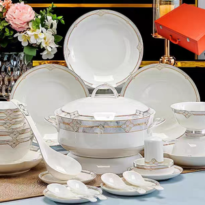 صحن عظمي عالي الجودة من الصين ، صحن أزرق وأبيض ، نمط قابل للتخصيص على الطراز الصيني للاستخدام المنزلي والحفلات - Product Image 3