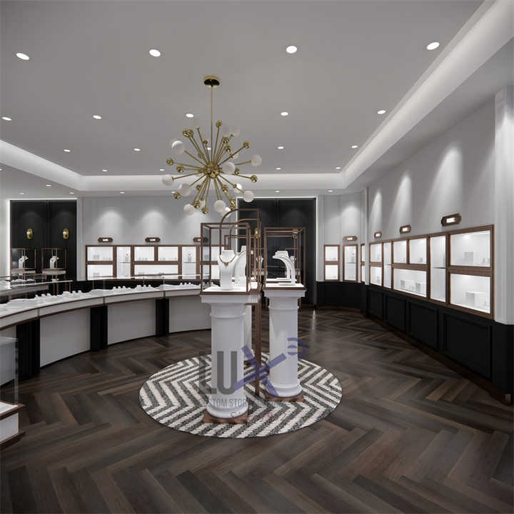 LUX Modern Design Maßge schneider ter Hersteller Eleganter Showroom Mall Juwelier geschäft Dekoration Schmuck Zähler Display Schmuck Kiosk