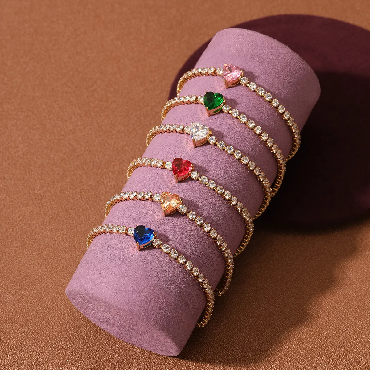 2024 luxe en acier inoxydable Bracelets femmes coeur Zircon Bracelet à breloques pendentif chaîne bijoux 18K or PVD pour bricolage fête mariage